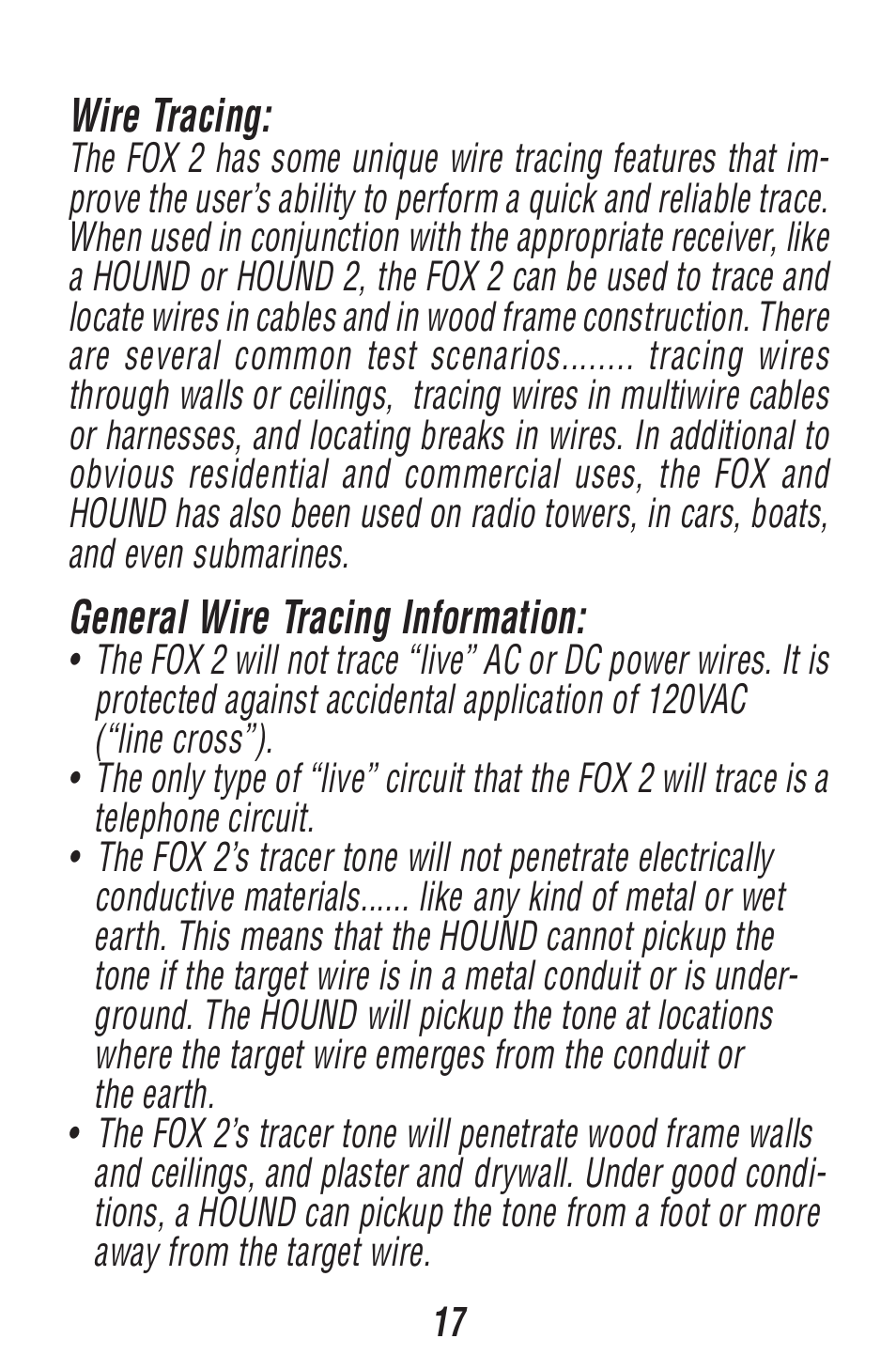 Triplett Fox 2 – PN: 3382 User Manual | Page 17 / 48