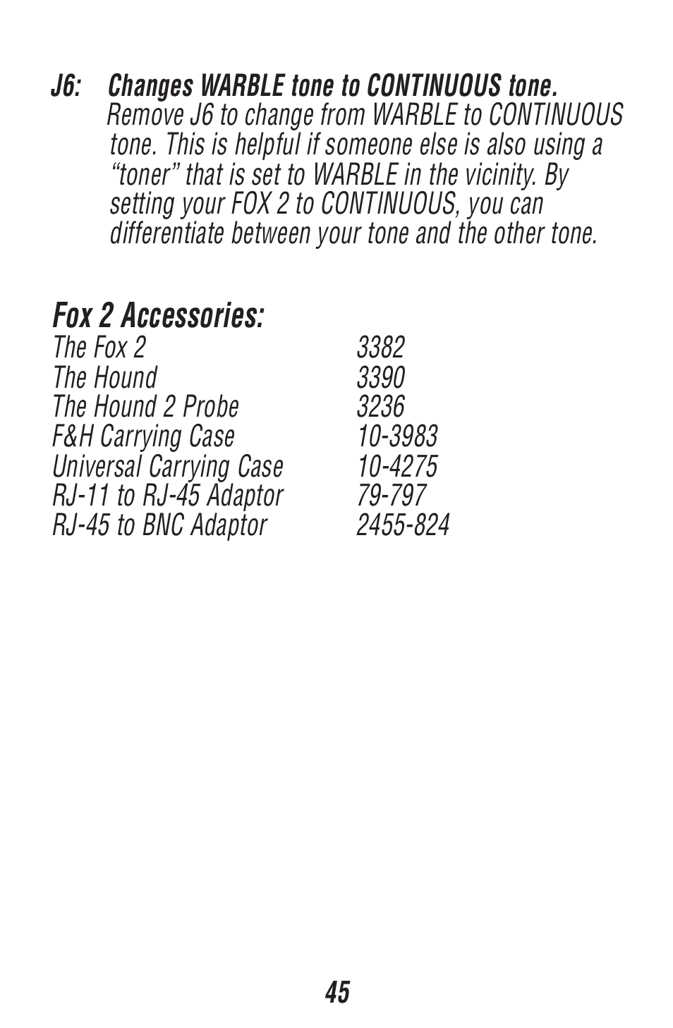 Triplett Fox 2 – PN: 3382 User Manual | Page 45 / 48