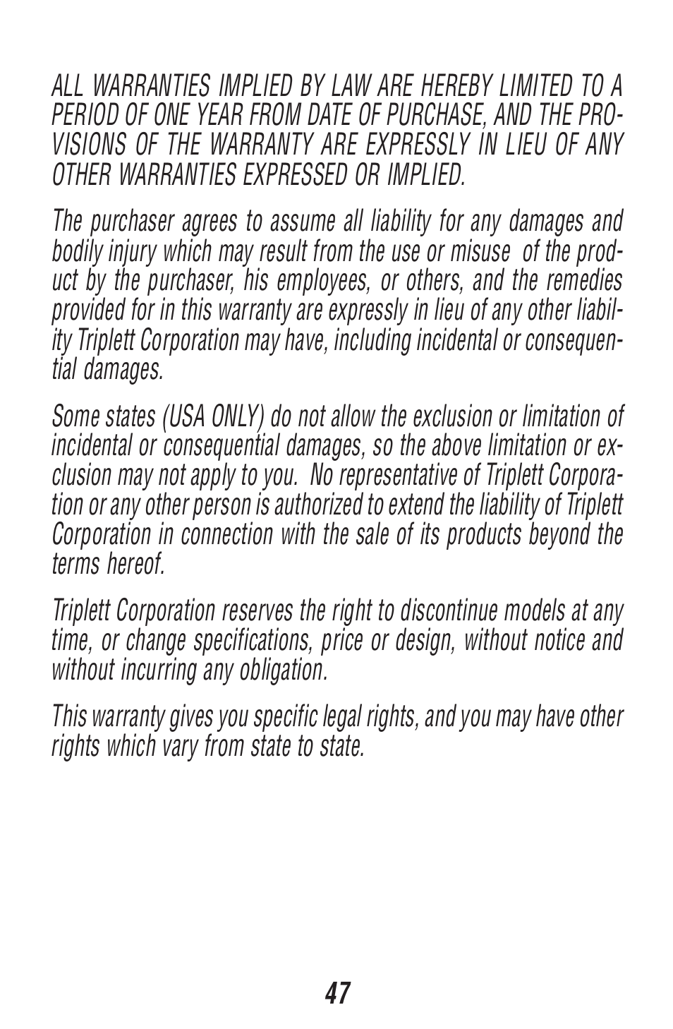 Triplett Fox 2 – PN: 3382 User Manual | Page 47 / 48