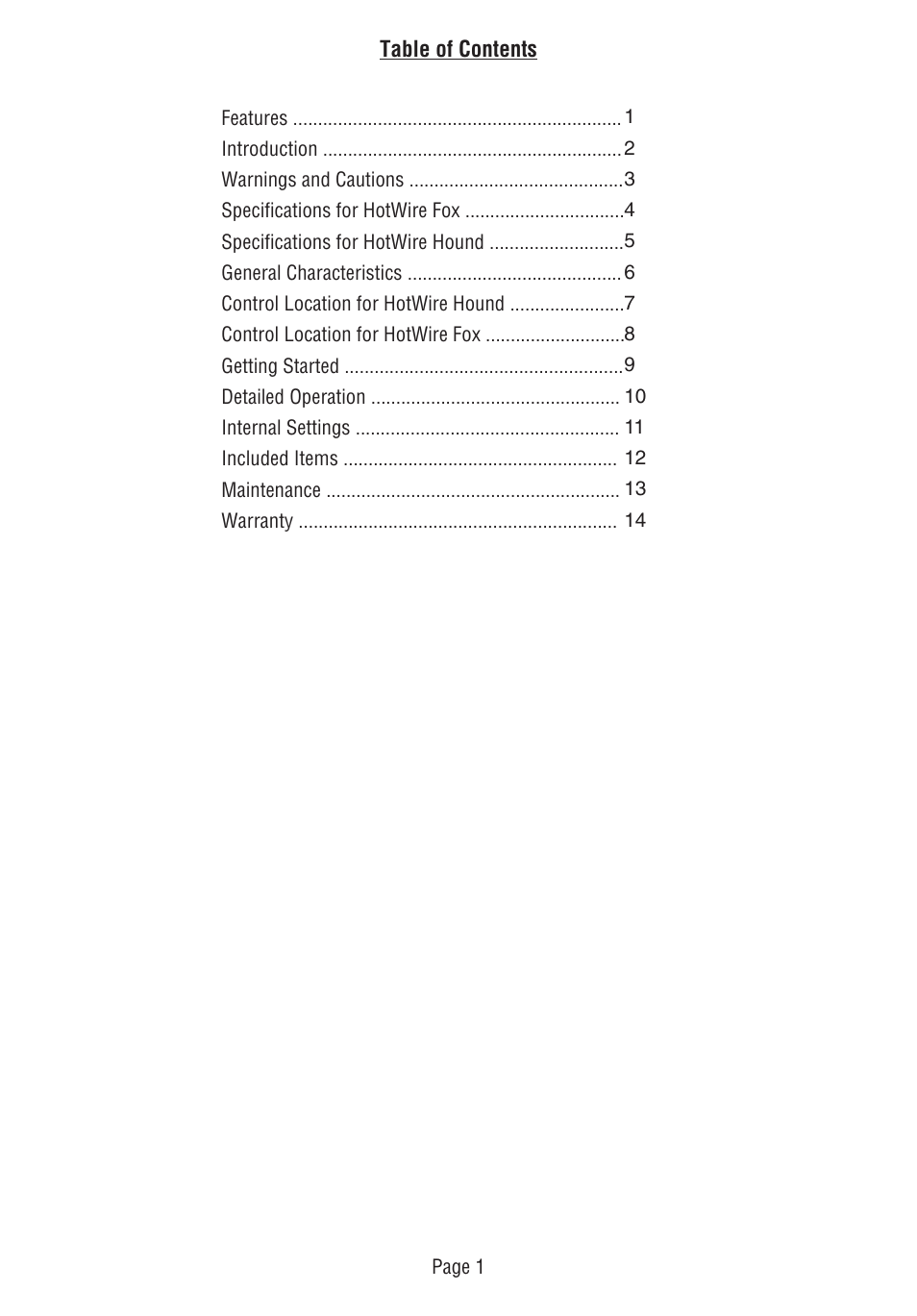 Triplett Fox & Hound HotWire – PN: 3388 User Manual | Page 2 / 35