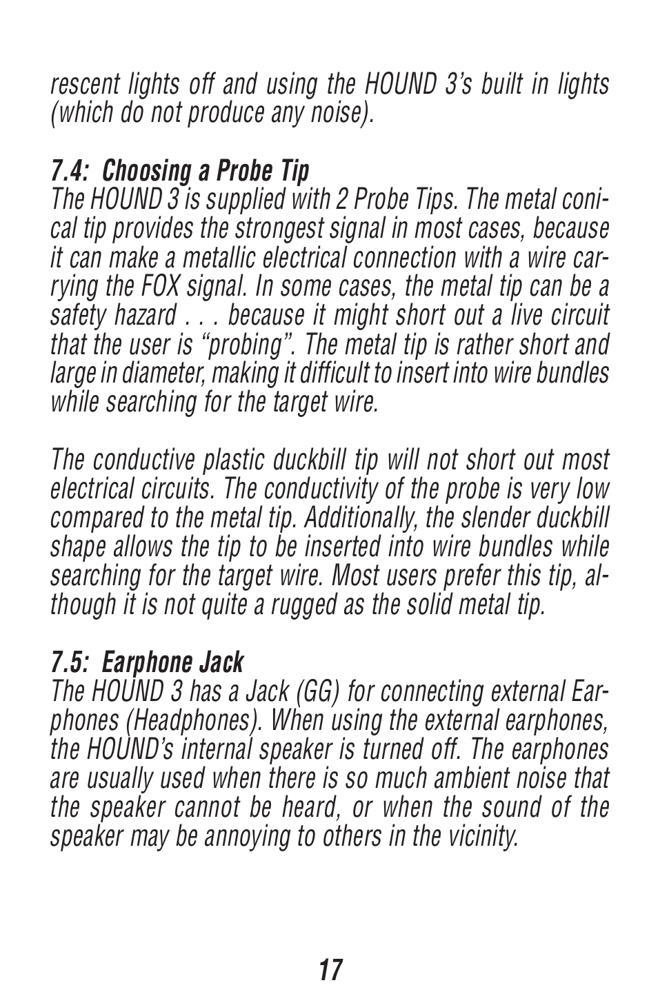 Triplett Fox & Hound 3 – PN: 3397 User Manual | Page 17 / 52