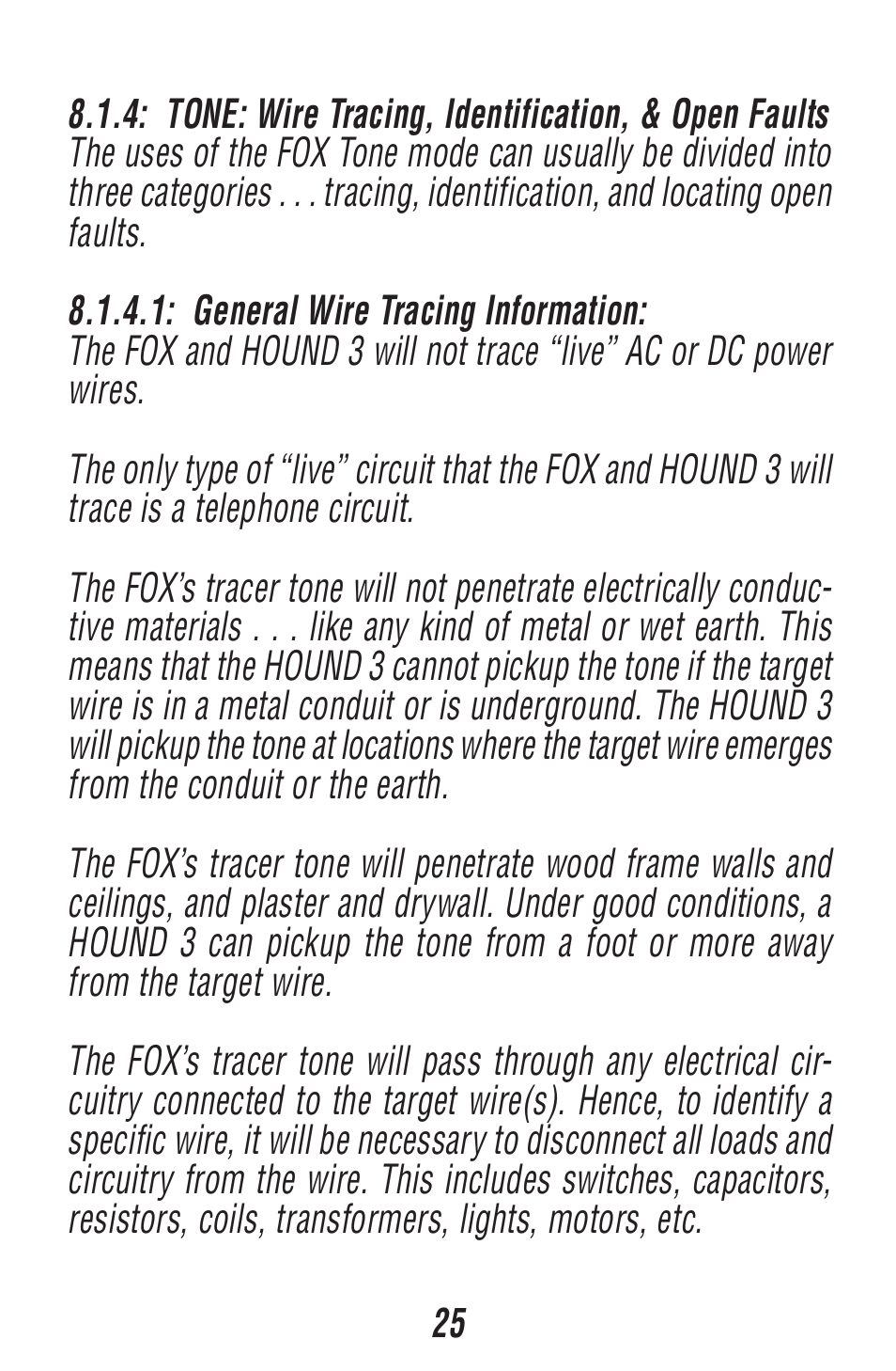 Triplett Fox & Hound 3 – PN: 3397 User Manual | Page 25 / 52