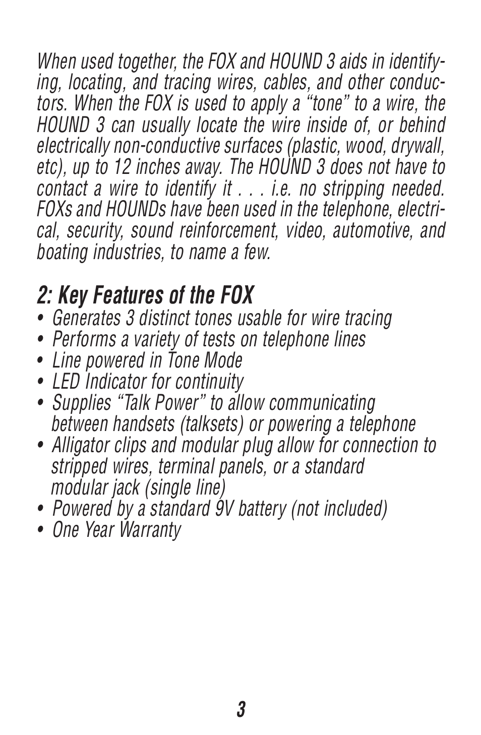 Triplett Fox & Hound 3 – PN: 3397 User Manual | Page 3 / 52
