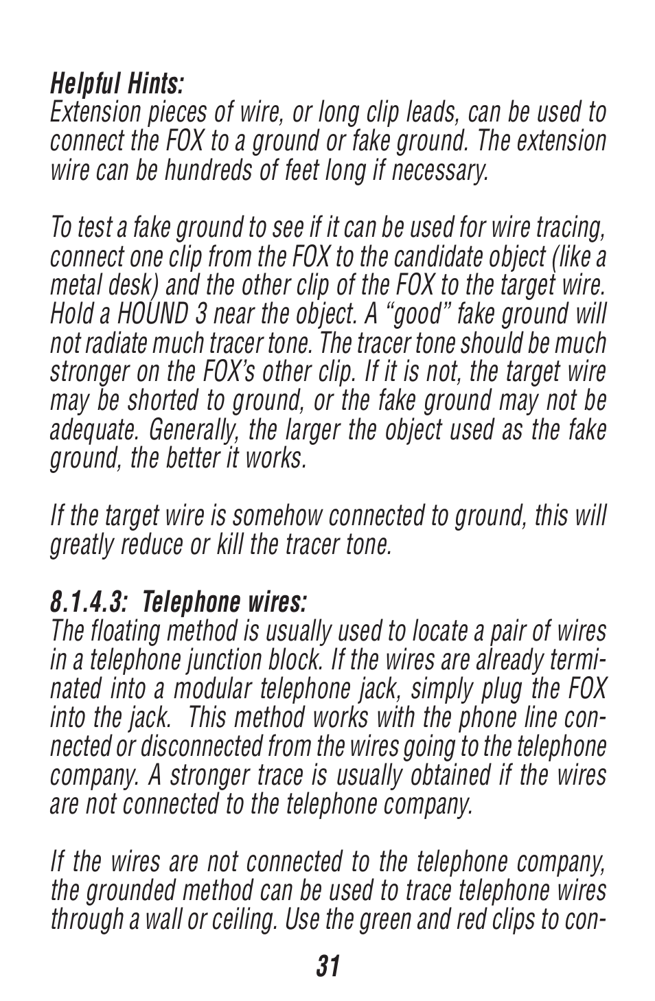Triplett Fox & Hound 3 – PN: 3397 User Manual | Page 31 / 52