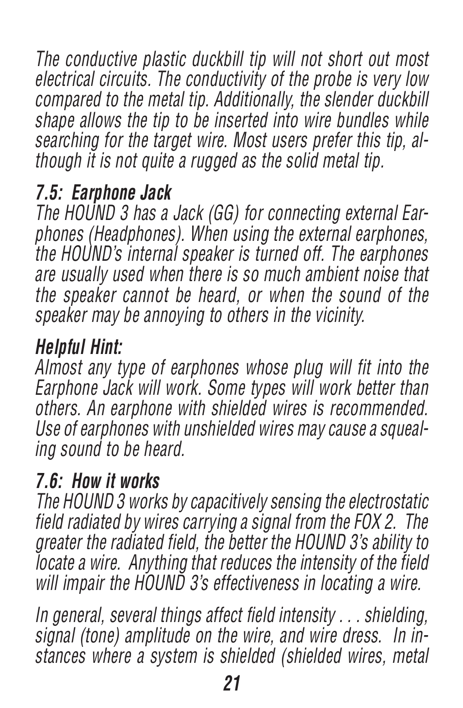 Triplett Fox 2 & Hound 3 – PN: 3399 User Manual | Page 21 / 64