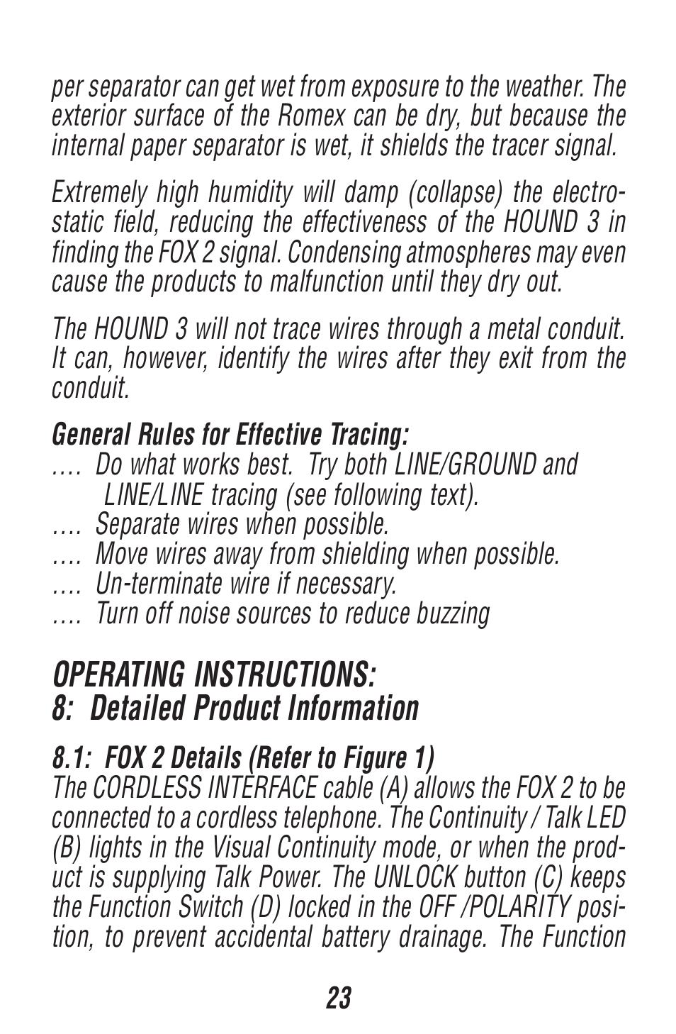 Triplett Fox 2 & Hound 3 – PN: 3399 User Manual | Page 23 / 64