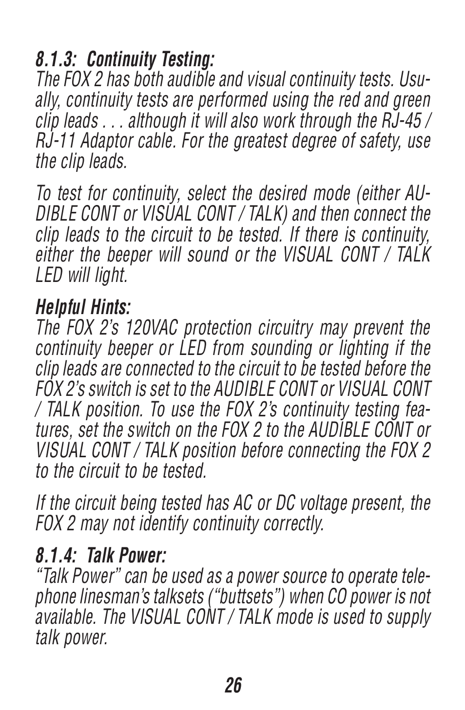 Triplett Fox 2 & Hound 3 – PN: 3399 User Manual | Page 26 / 64