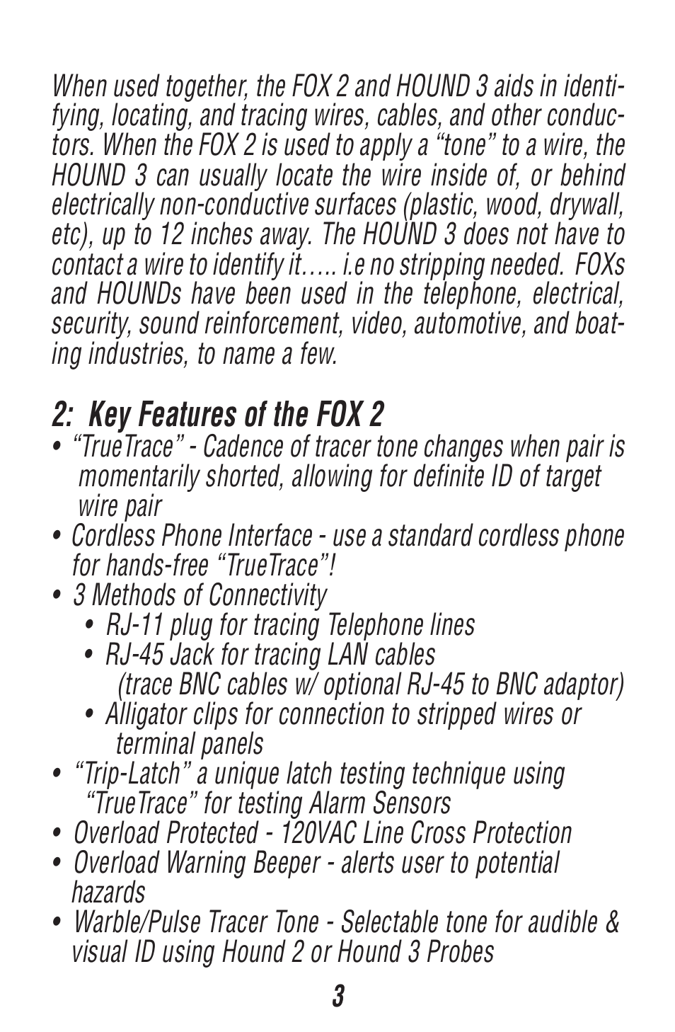 Triplett Fox 2 & Hound 3 – PN: 3399 User Manual | Page 3 / 64