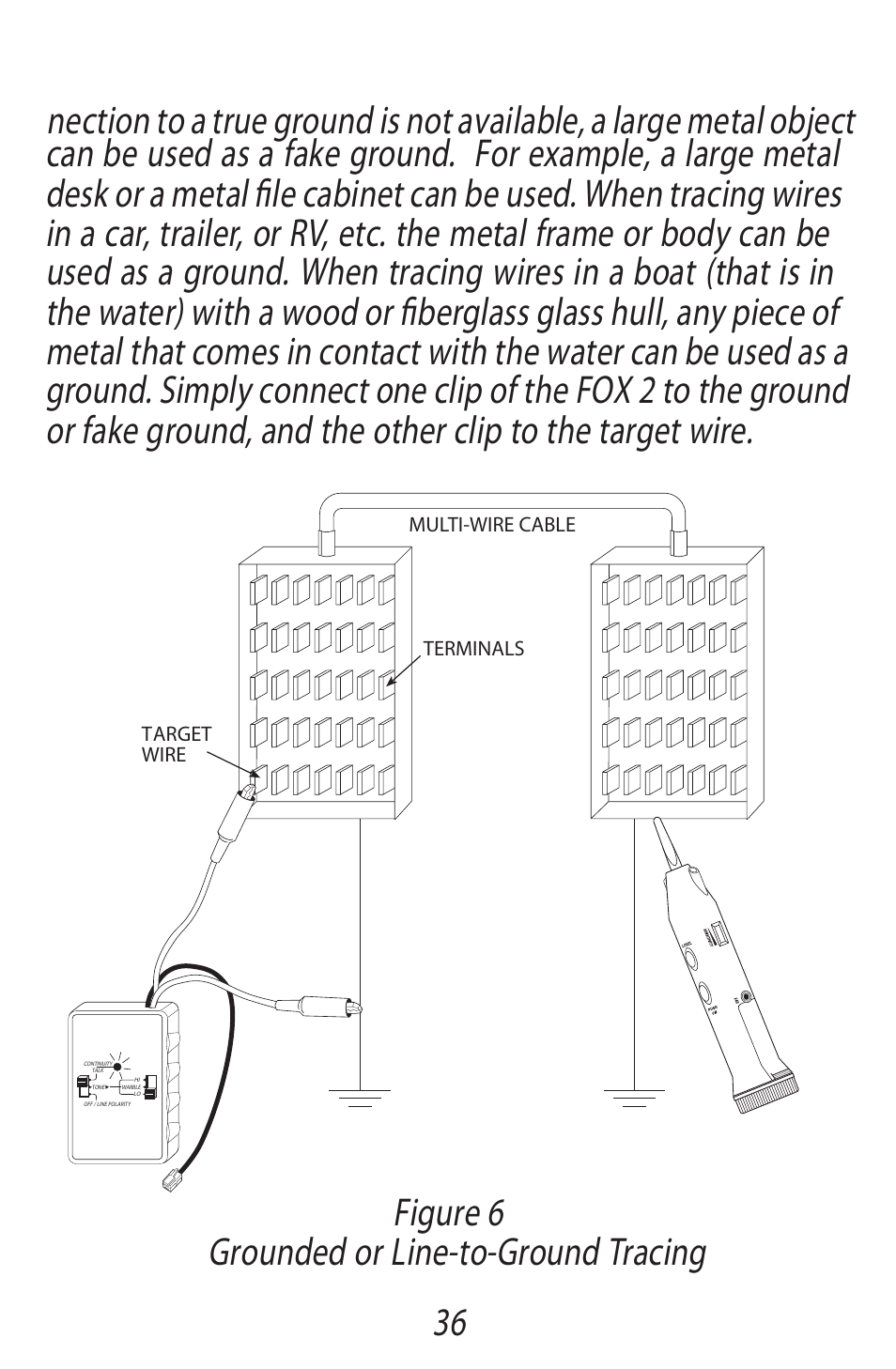 Figure 6 grounded or line-to-ground tracing | Triplett Fox 2 & Hound 3 – PN: 3399 User Manual | Page 36 / 64