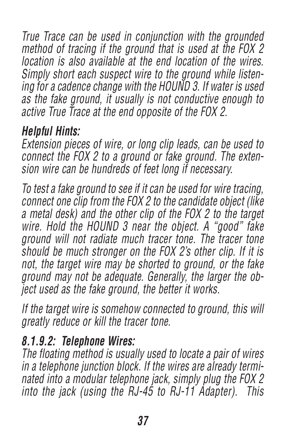 Triplett Fox 2 & Hound 3 – PN: 3399 User Manual | Page 37 / 64