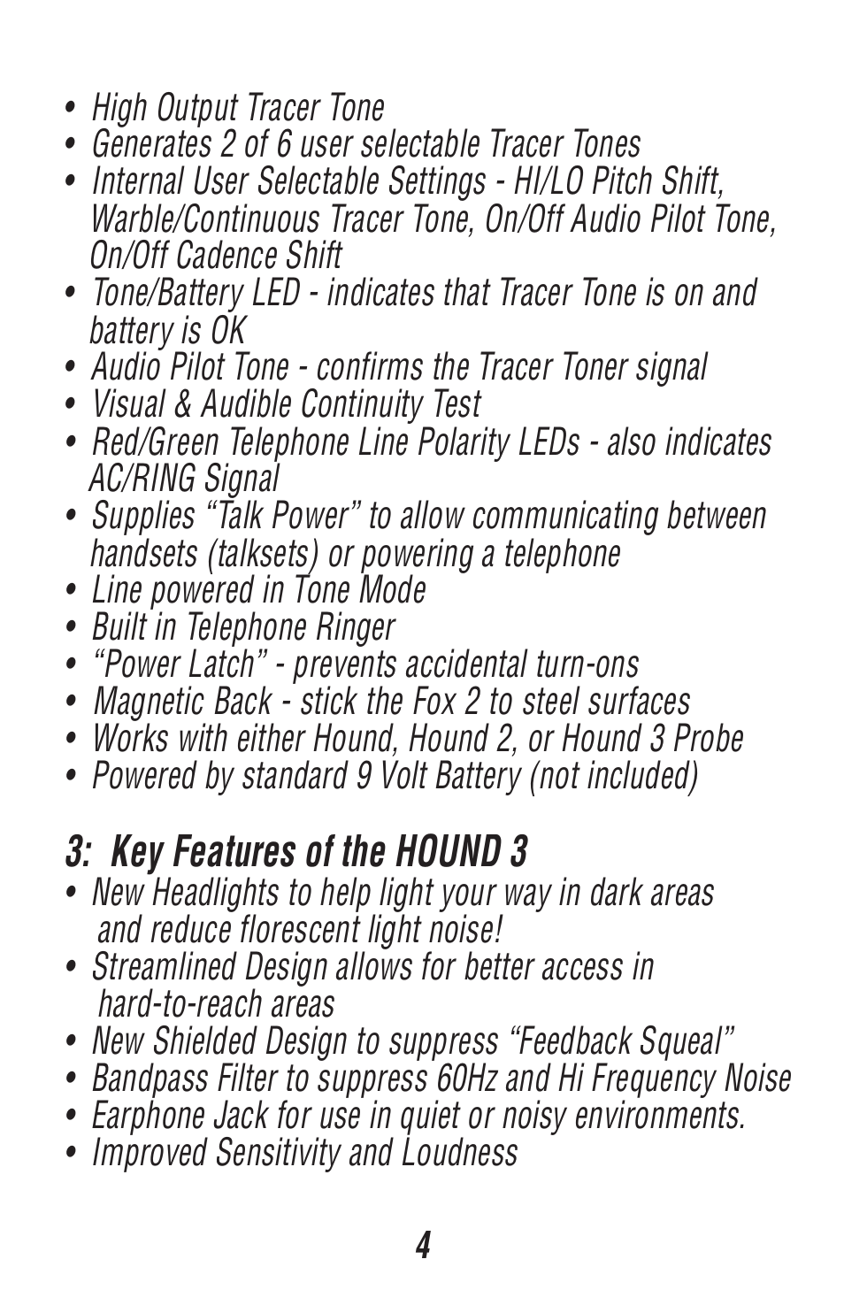 Triplett Fox 2 & Hound 3 – PN: 3399 User Manual | Page 4 / 64