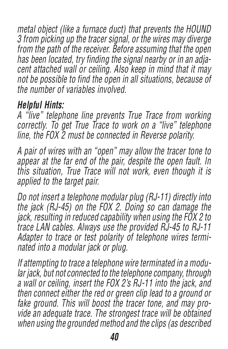 Triplett Fox 2 & Hound 3 – PN: 3399 User Manual | Page 40 / 64