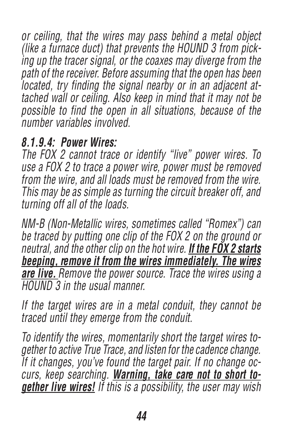 Triplett Fox 2 & Hound 3 – PN: 3399 User Manual | Page 44 / 64