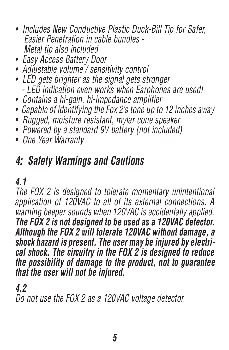 Triplett Fox 2 & Hound 3 – PN: 3399 User Manual | Page 5 / 64