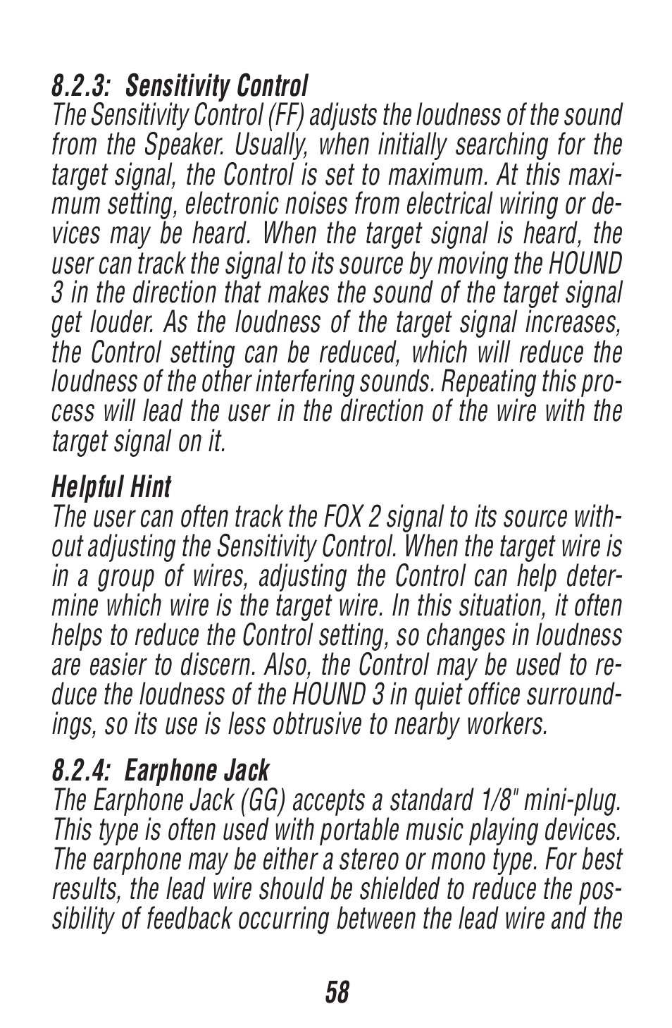 Triplett Fox 2 & Hound 3 – PN: 3399 User Manual | Page 58 / 64