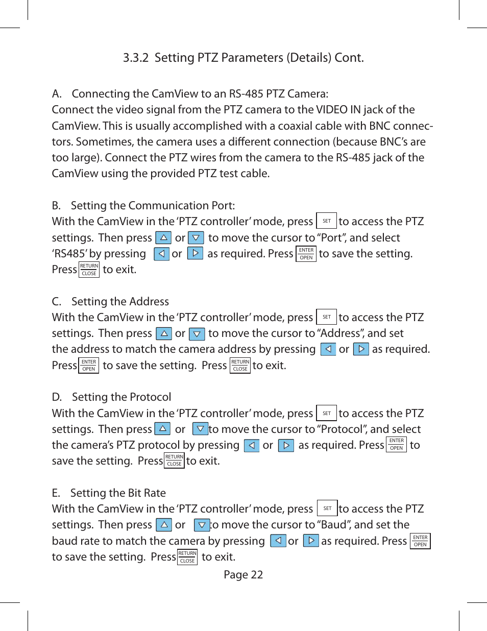 2 setting ptz parameters (details) cont | Triplett CamView PTZ – PN: 8000 User Manual | Page 24 / 44