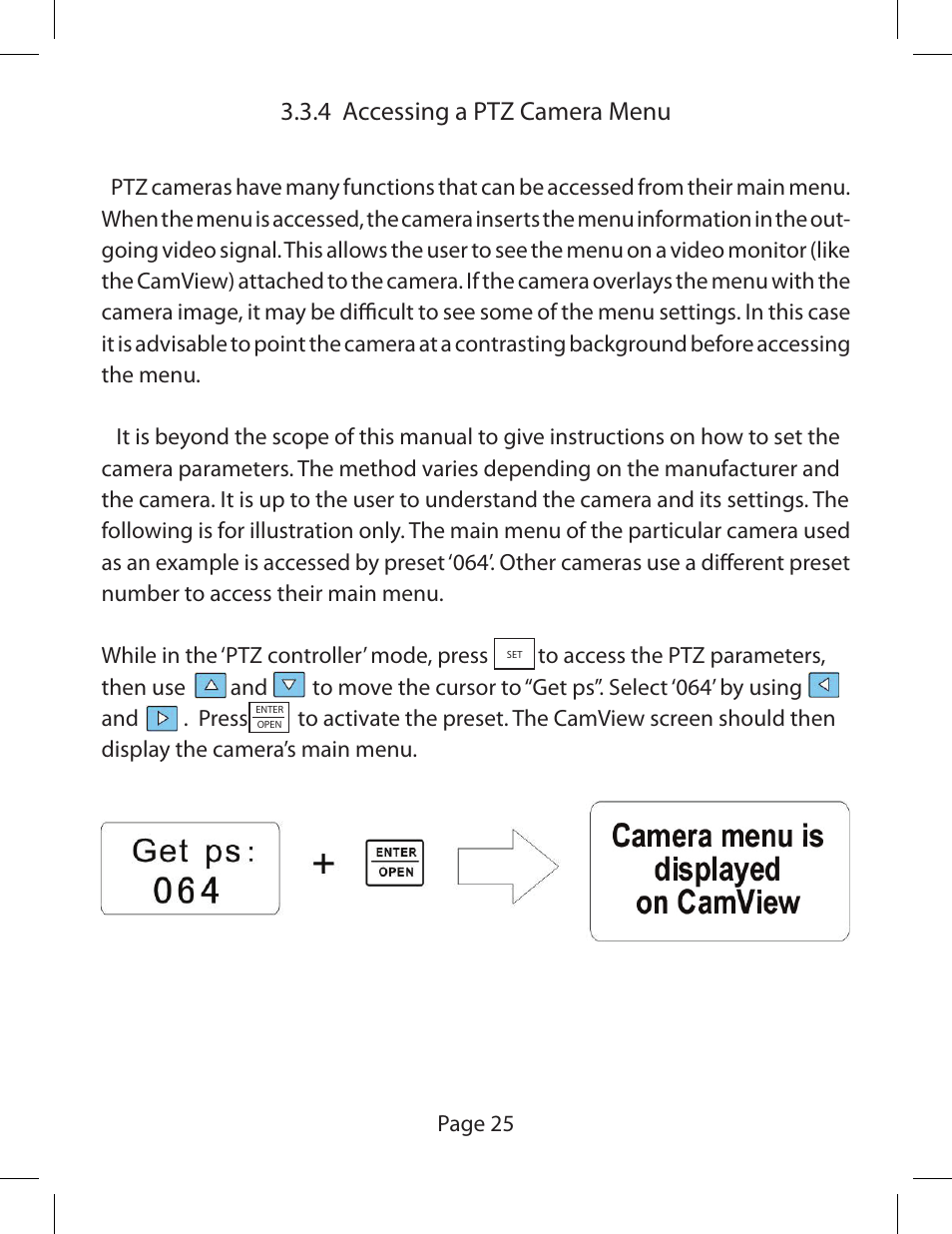 4 accessing a ptz camera menu, Page 25 | Triplett CamView PTZ – PN: 8000 User Manual | Page 27 / 44