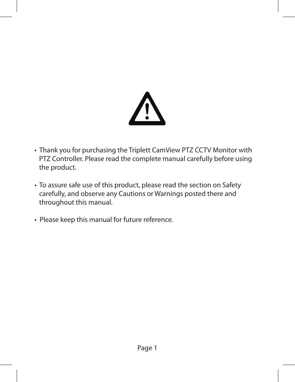 Triplett CamView PTZ – PN: 8000 User Manual | Page 3 / 44