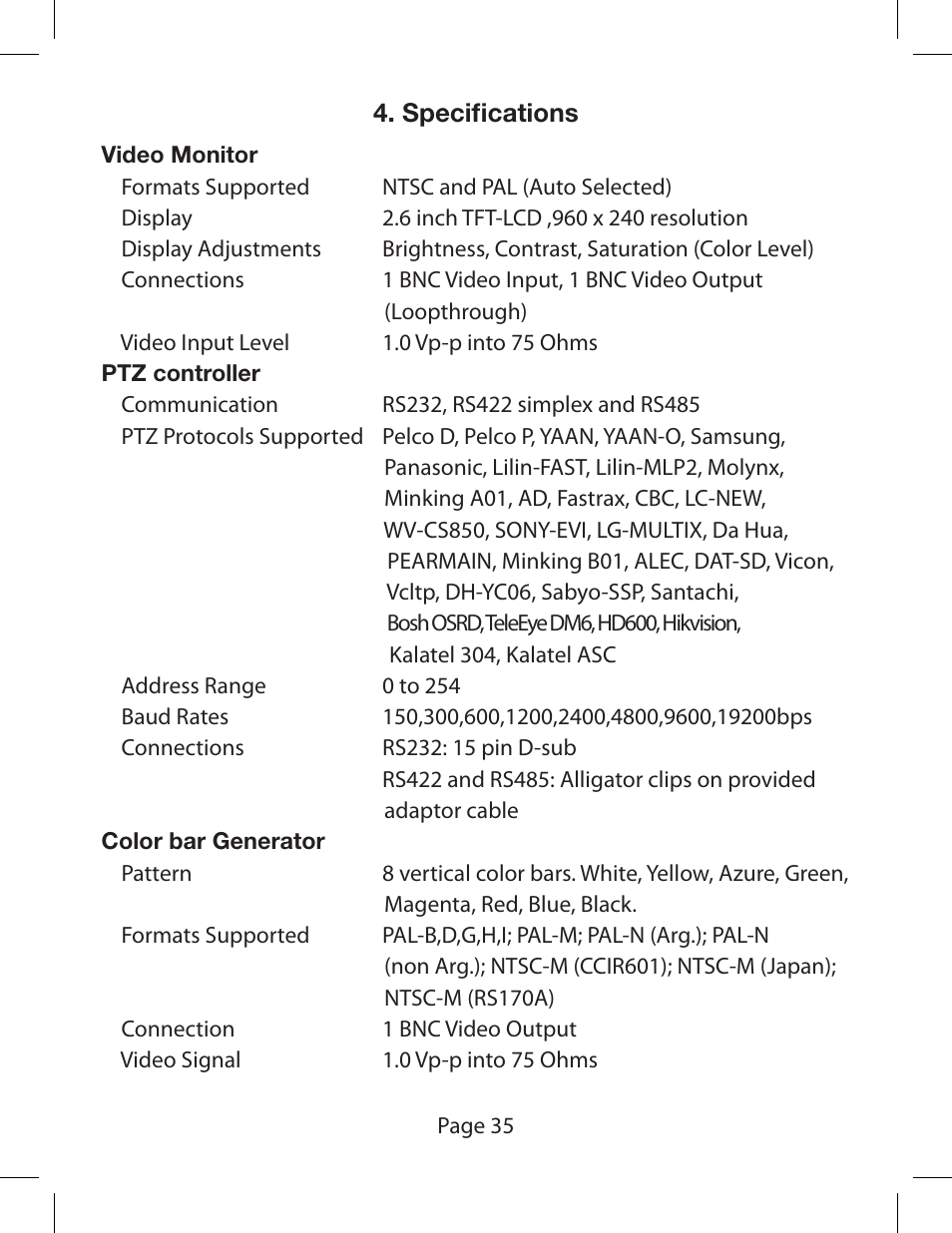 Triplett CamView PTZ – PN: 8000 User Manual | Page 37 / 44