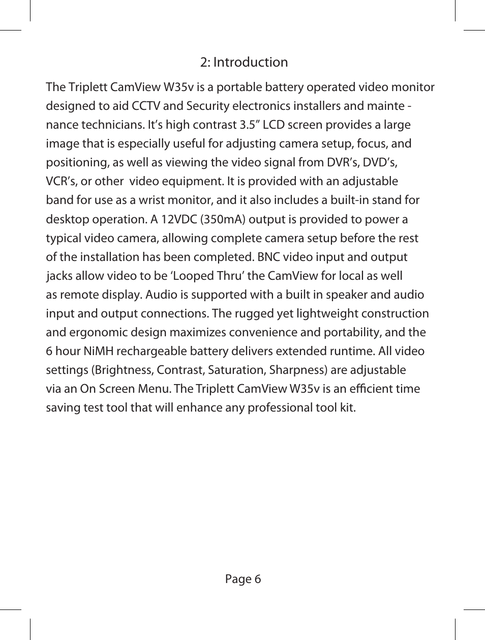 Camview w35 manual proof 7 | Triplett CamView W35v – PN: 8055 User Manual | Page 7 / 32