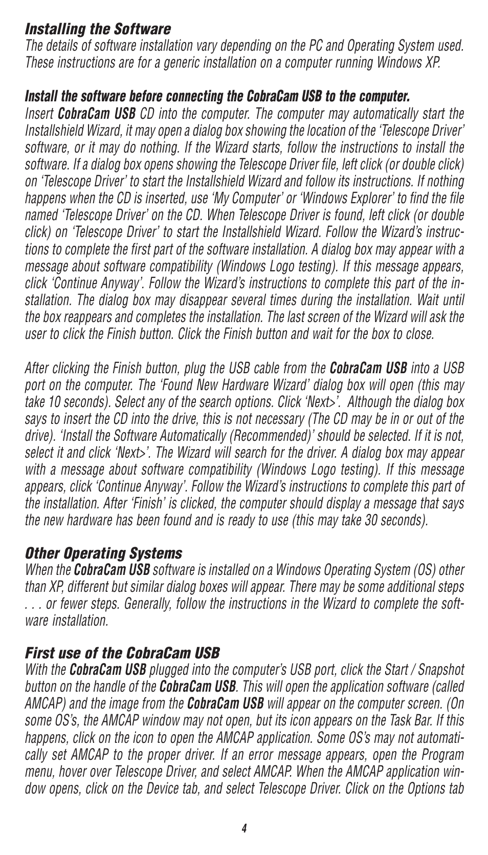 Triplett CobraCam USB – PN: 8100 User Manual | Page 4 / 8