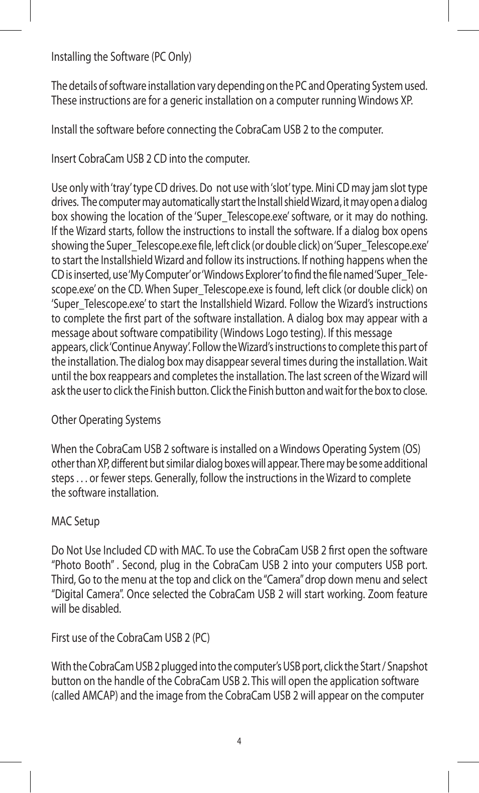 Triplett CobraCam USB 2 – PN: 8105 User Manual | Page 4 / 10