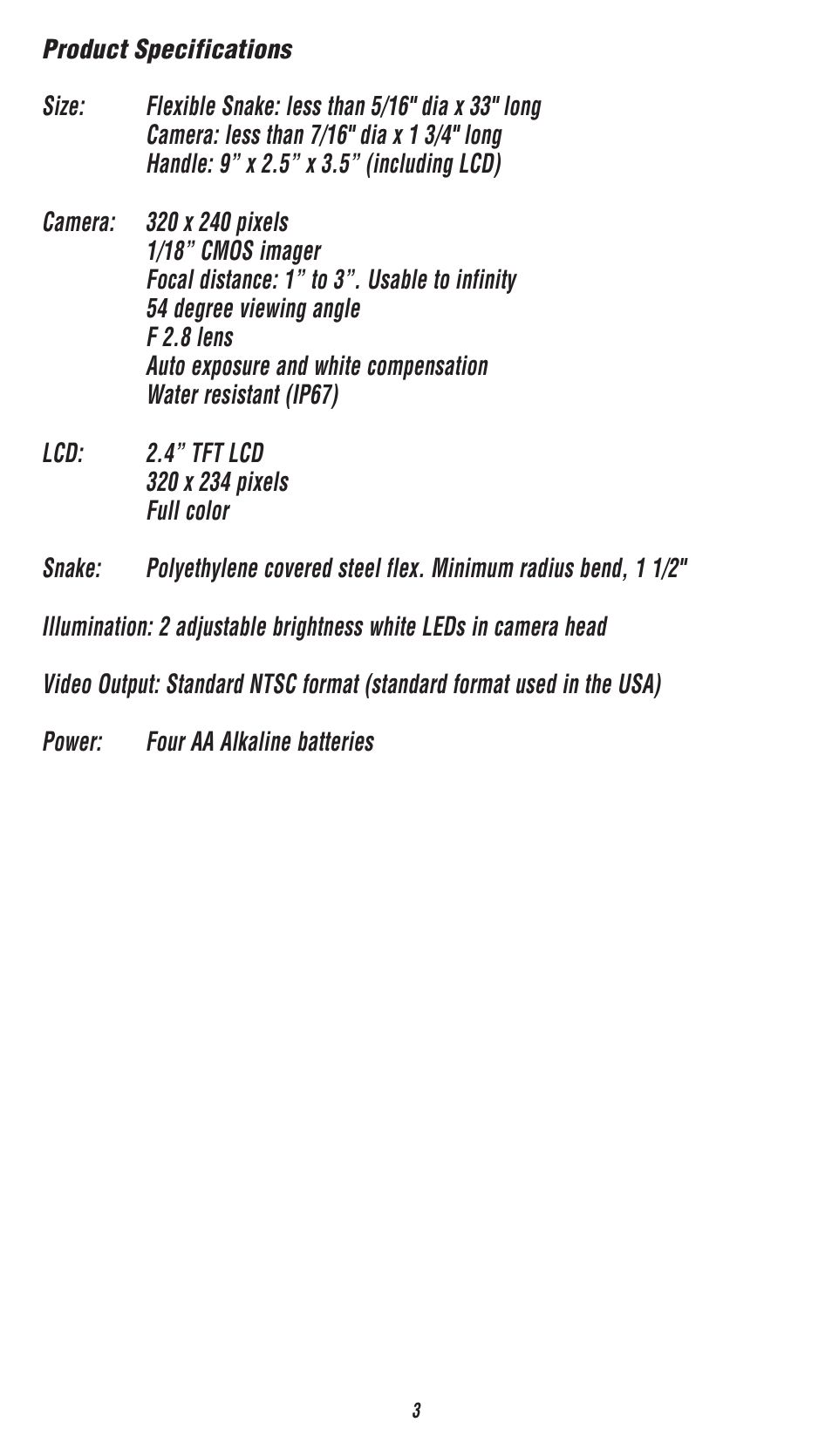 Triplett CobraCam – PN: 8110 User Manual | Page 3 / 8