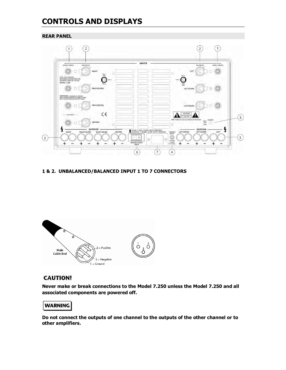 Controls and displays | Cary Audio Design 7.25 User Manual | Page 11 / 23