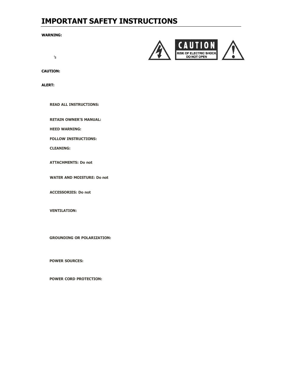 Important safety instructions | Cary Audio Design 7.25 User Manual | Page 3 / 23