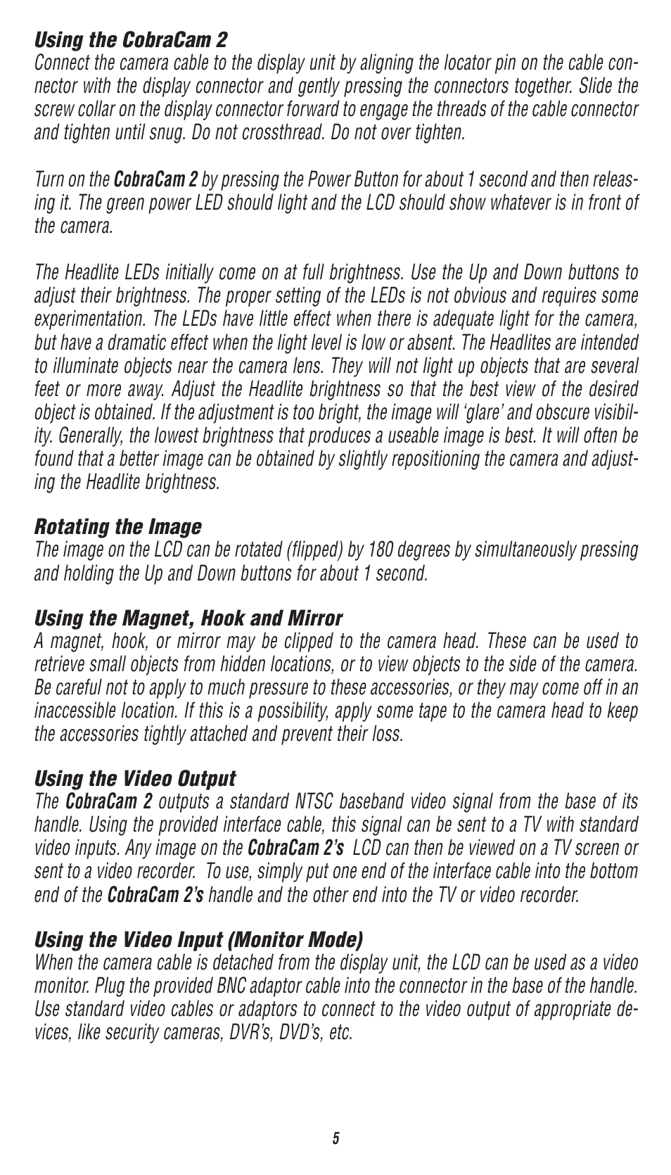 Triplett CobraCam 2 – PN: 8115 User Manual | Page 5 / 8