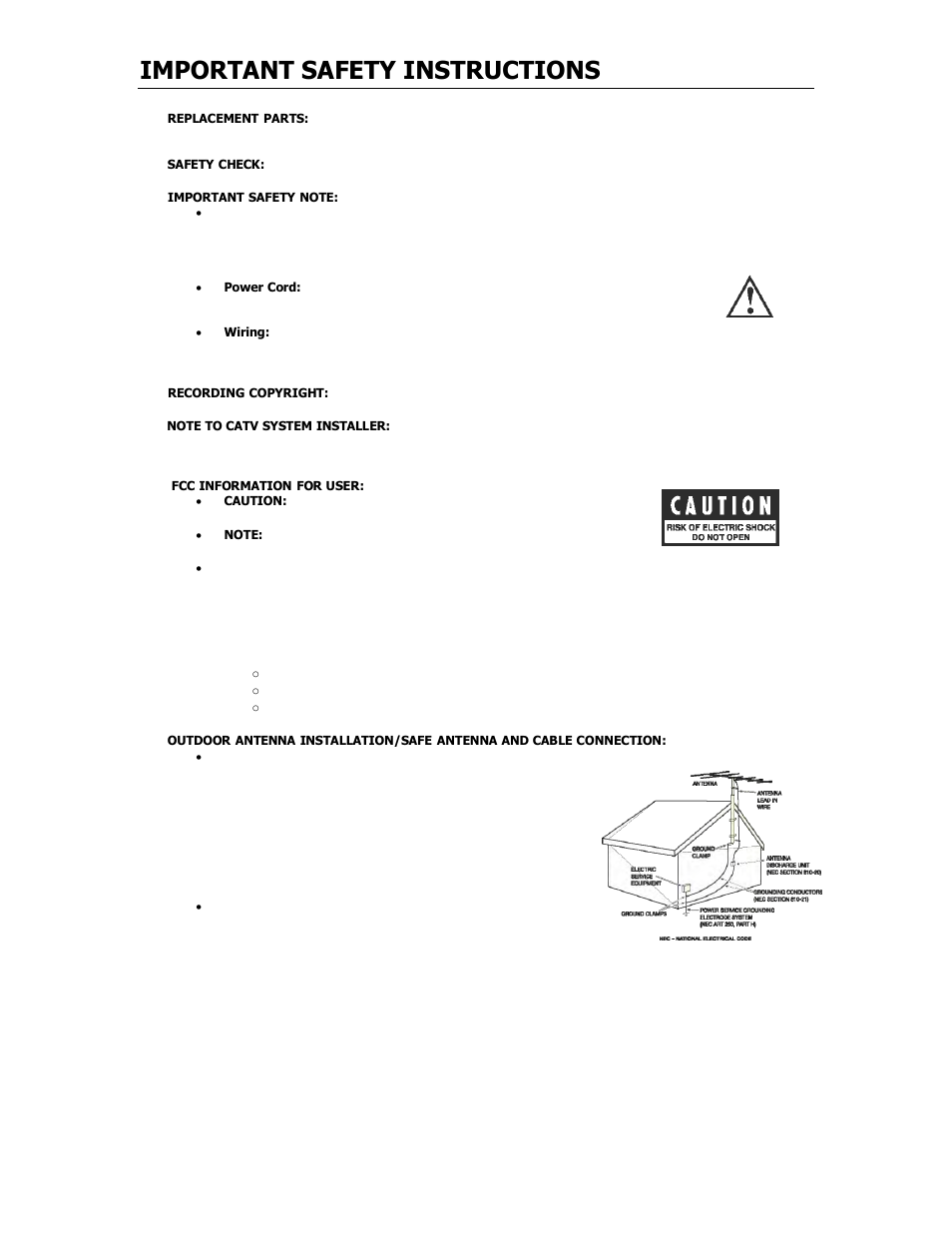 Important safety instructions | Cary Audio Design SA-500.1 User Manual | Page 4 / 16