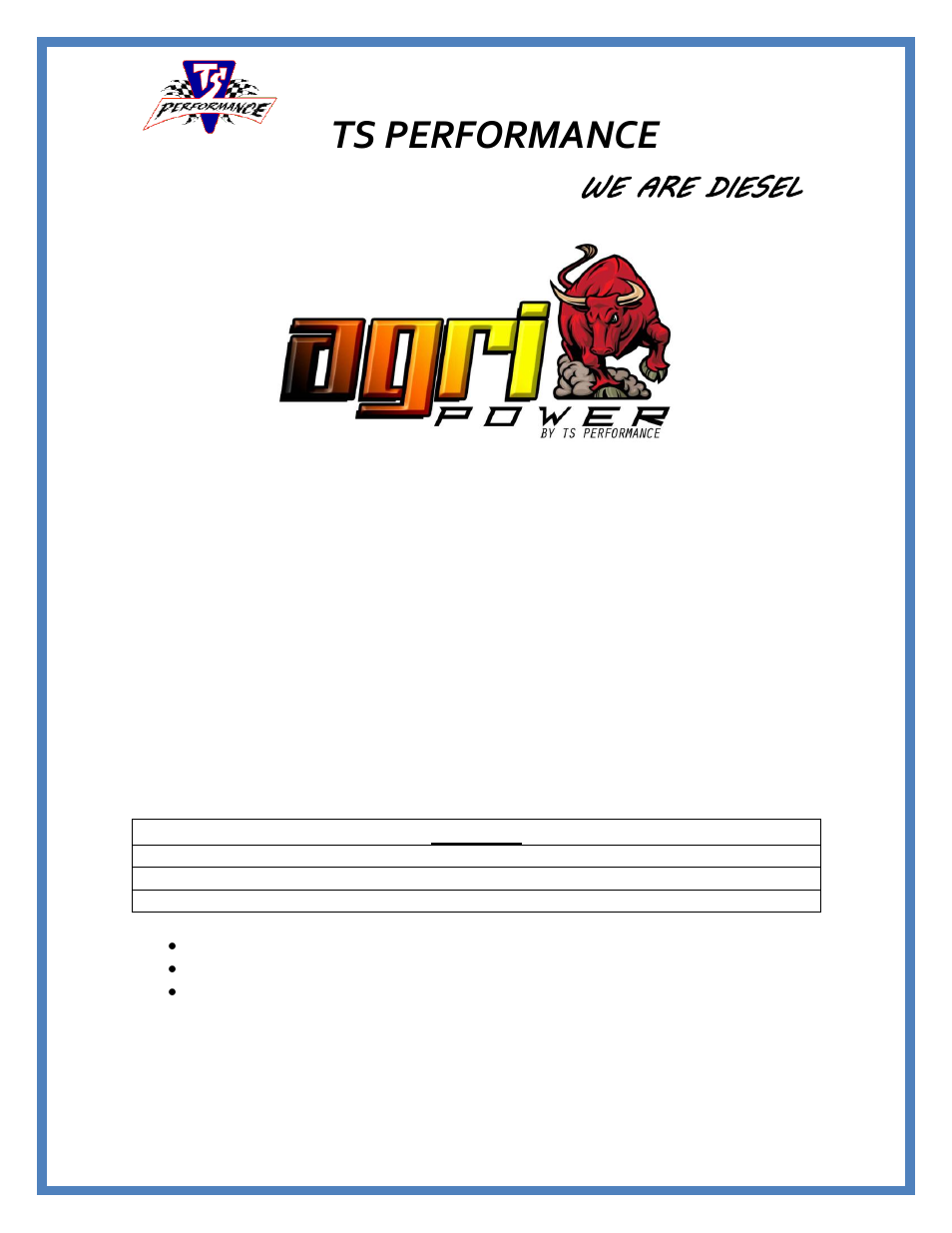 TS Performance 4110103 User Manual | 4 pages