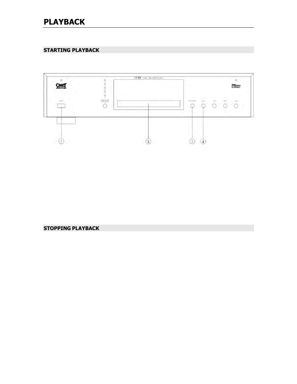 Playback | Cary Audio Design CD-500 User Manual | Page 15 / 23
