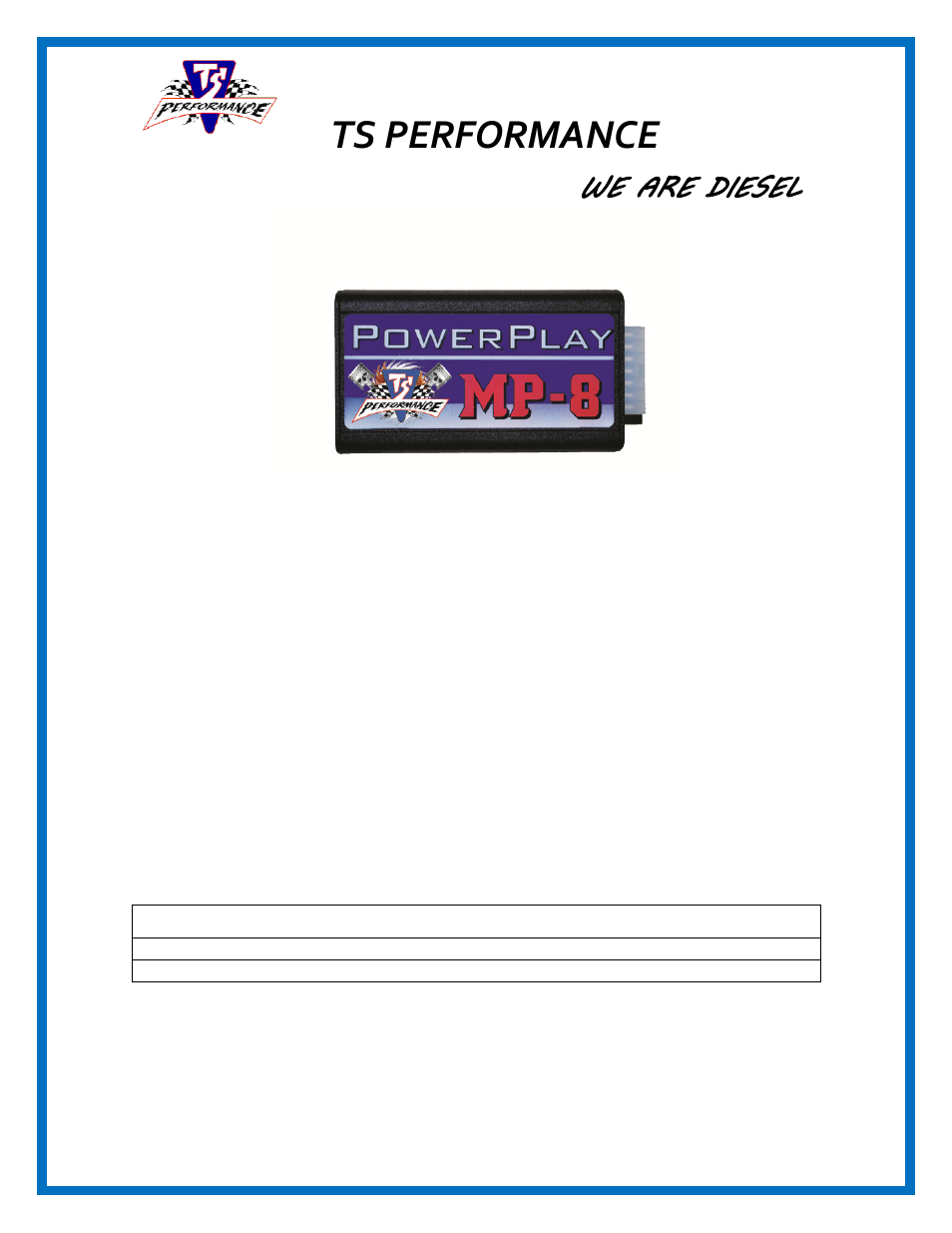 TS Performance 2110103 User Manual | 4 pages