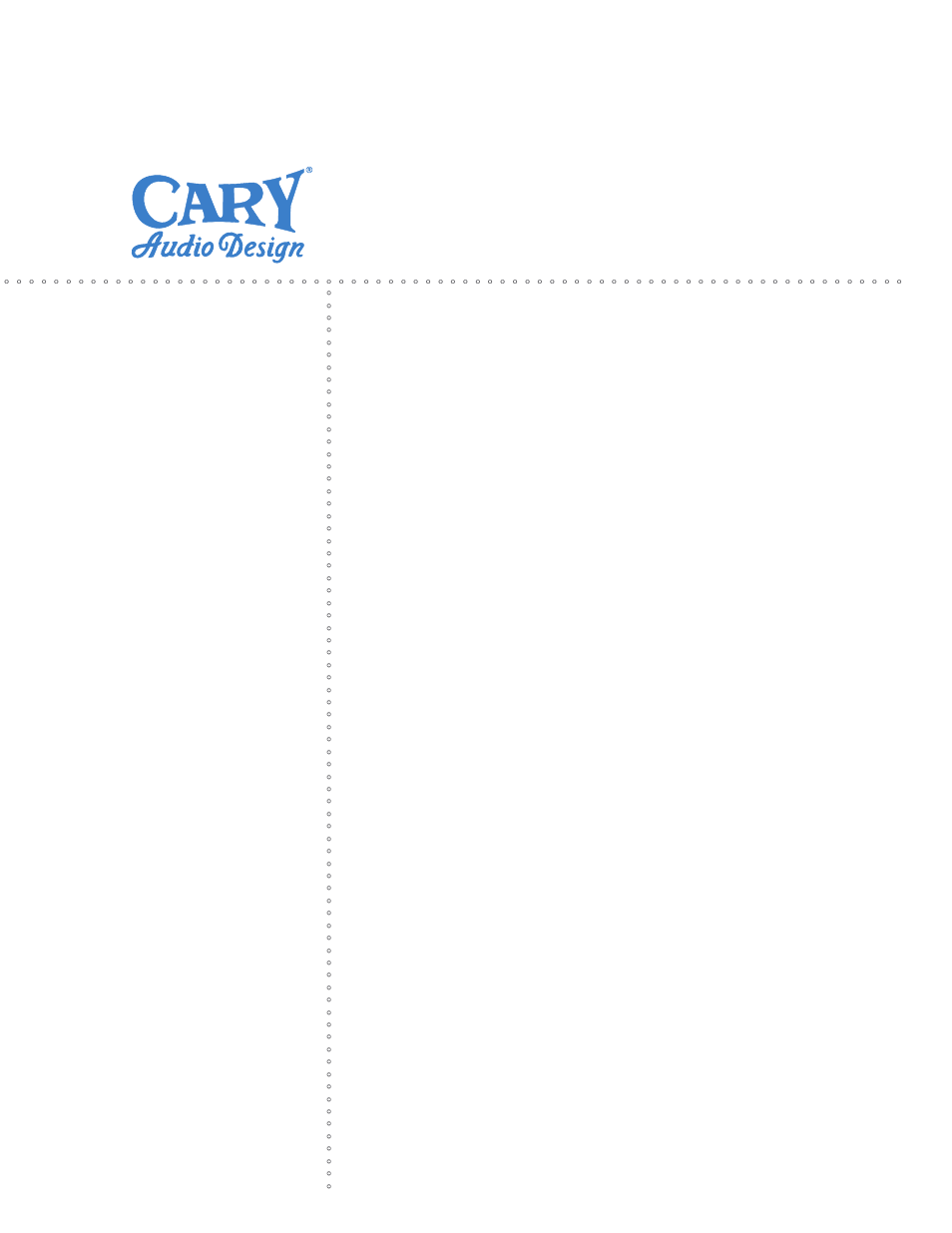 Cary Audio Design CD306SACD User Manual | 23 pages