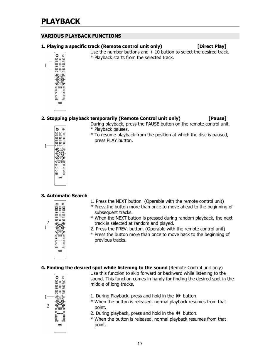 Playback | Cary Audio Design CD306SACD User Manual | Page 18 / 23