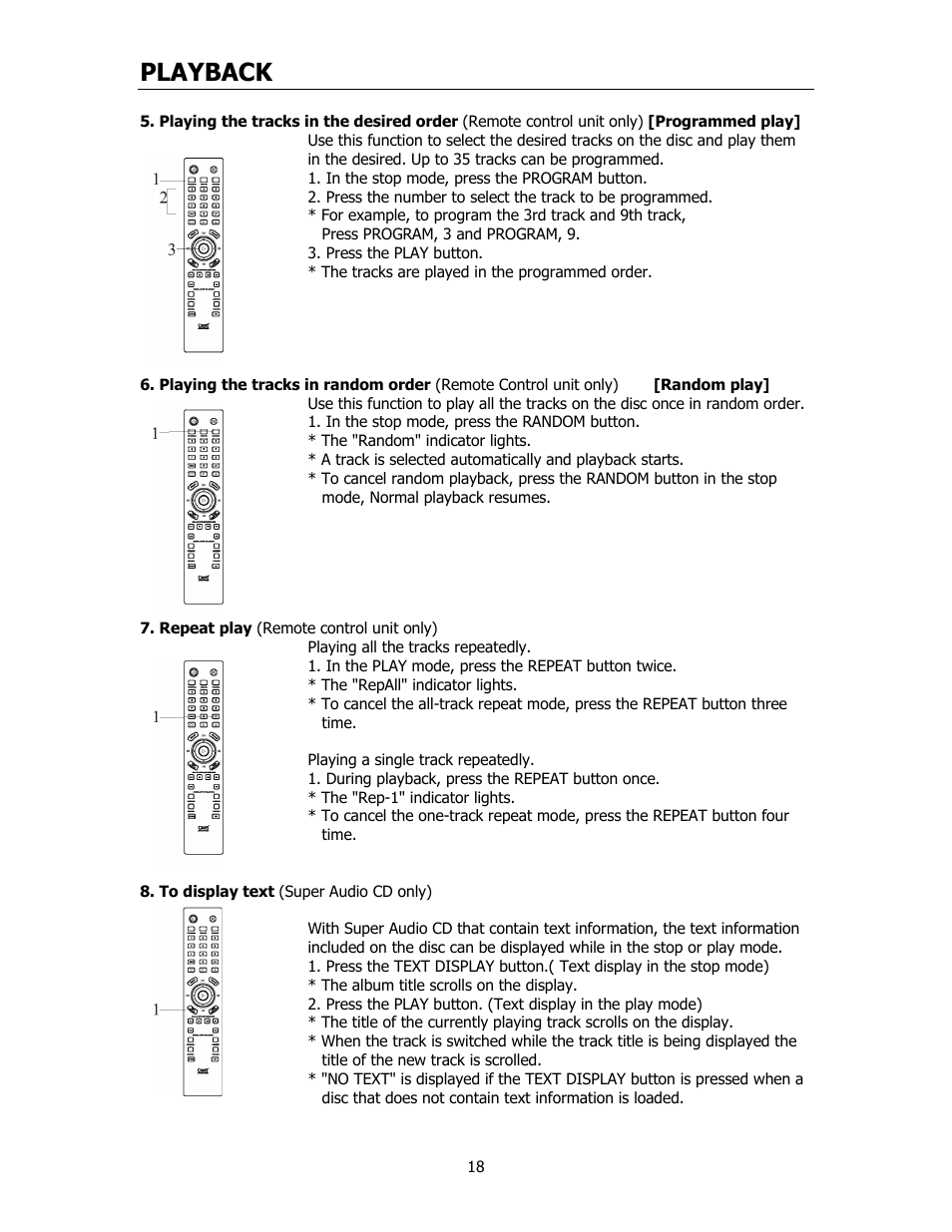 Playback | Cary Audio Design CD306SACD User Manual | Page 19 / 23