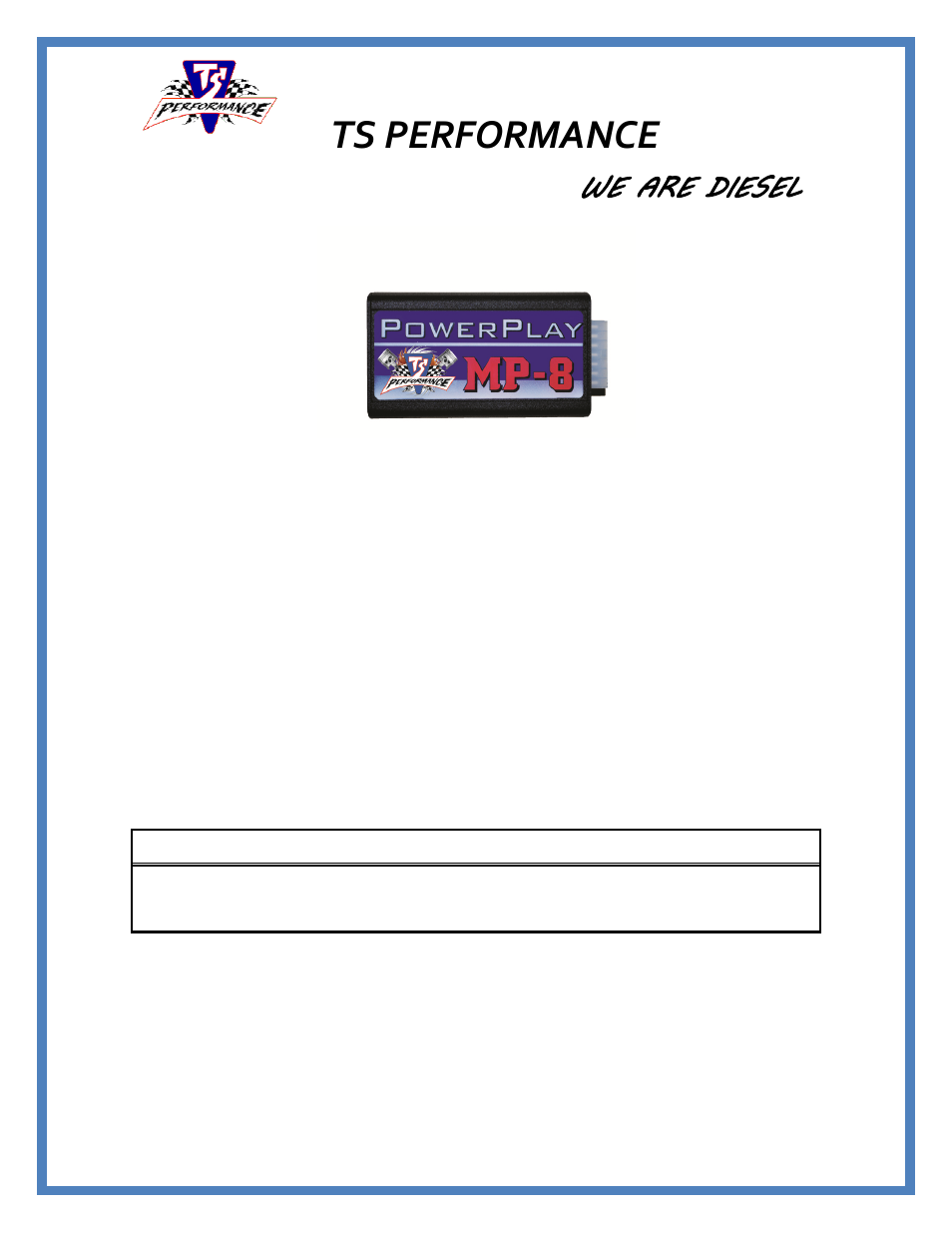 TS Performance 2110303 User Manual | 4 pages