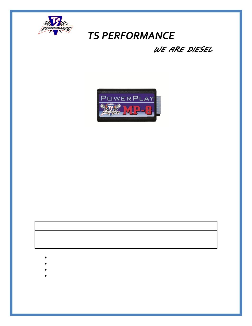 TS Performance 2110302 User Manual | 4 pages