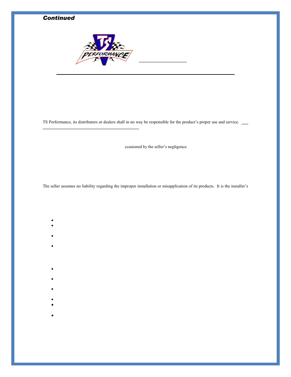 TS Performance 2110304 User Manual | Page 6 / 6