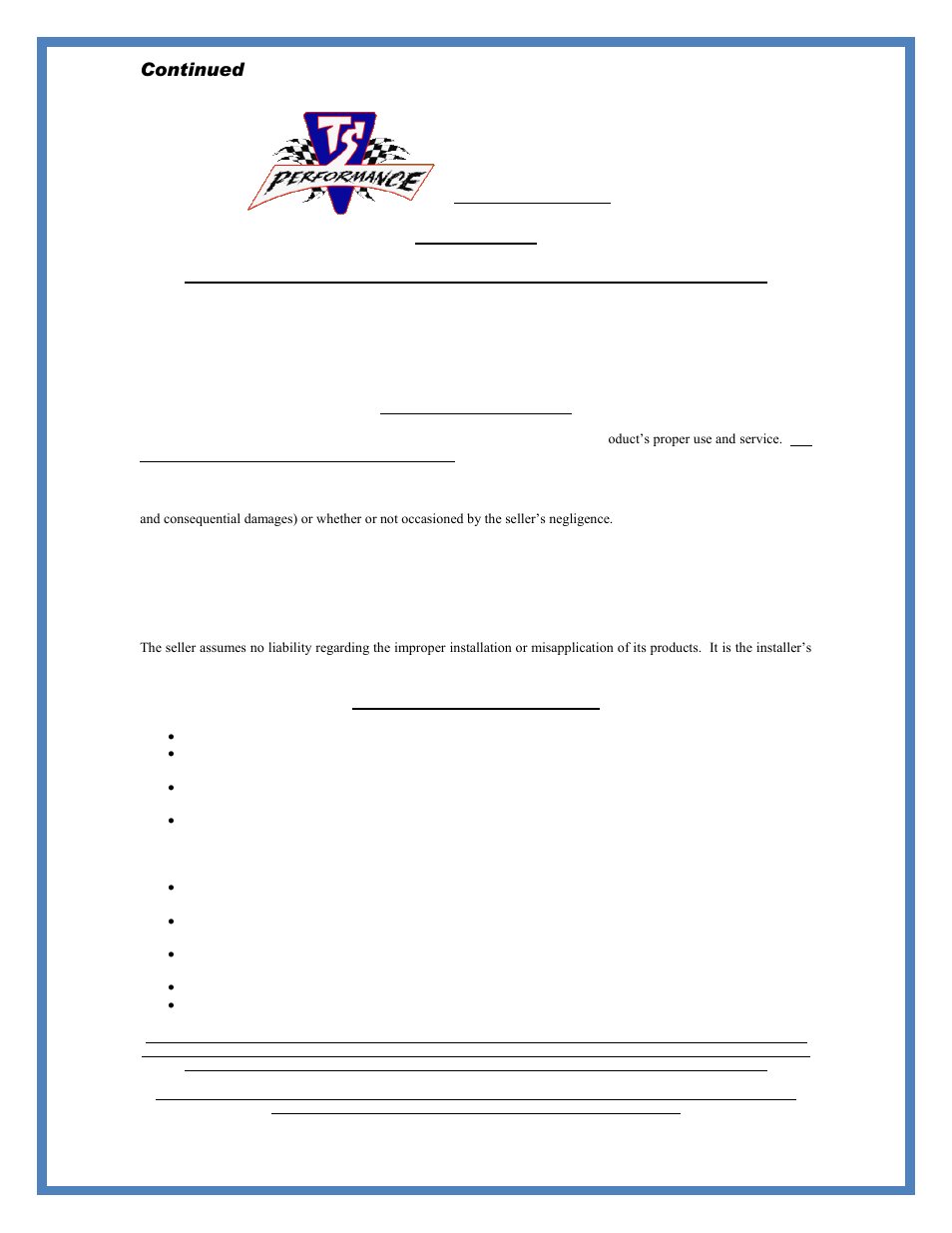 Continued, Disclaimer | TS Performance 2110402 User Manual | Page 4 / 5