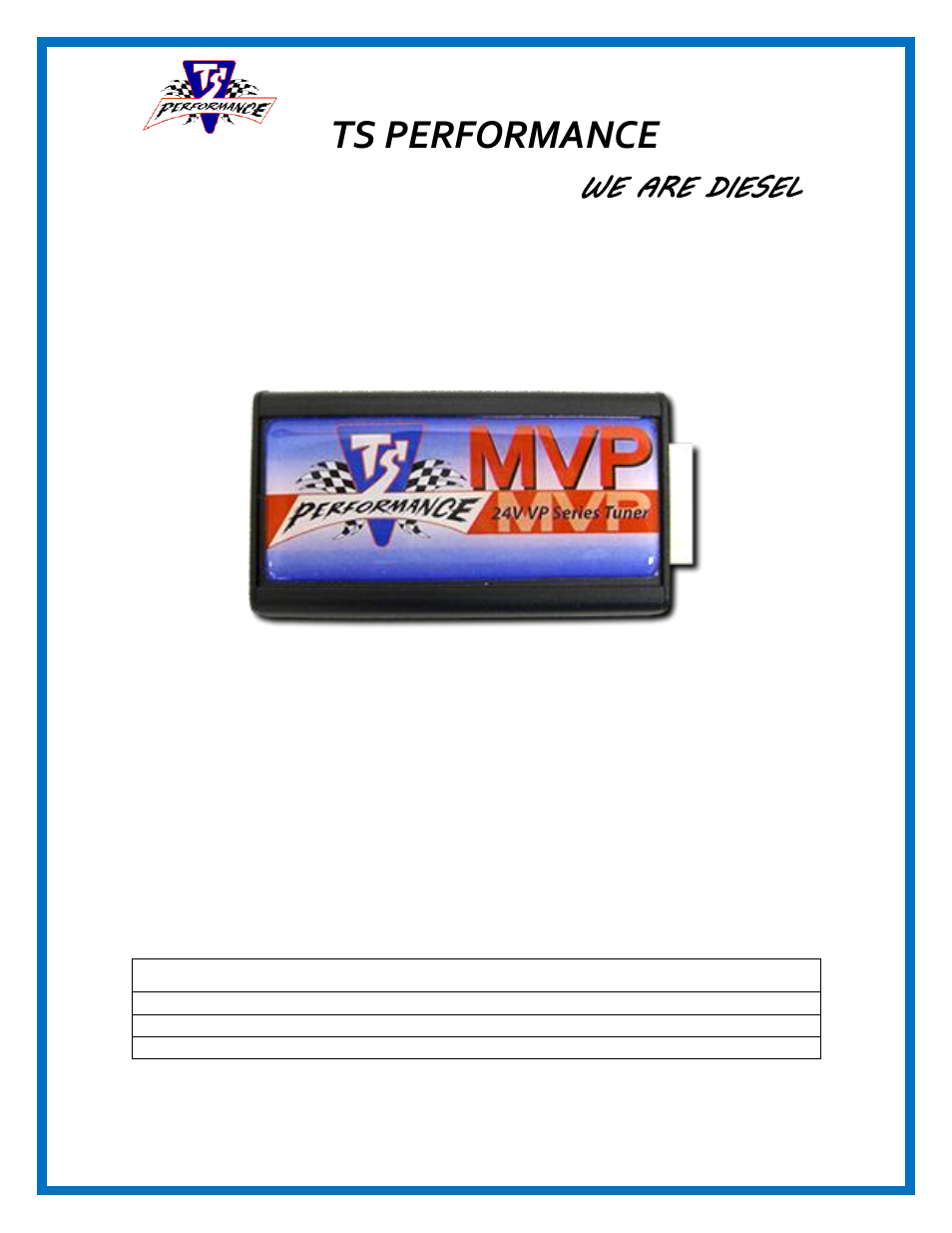 TS Performance 1100300 User Manual | 4 pages