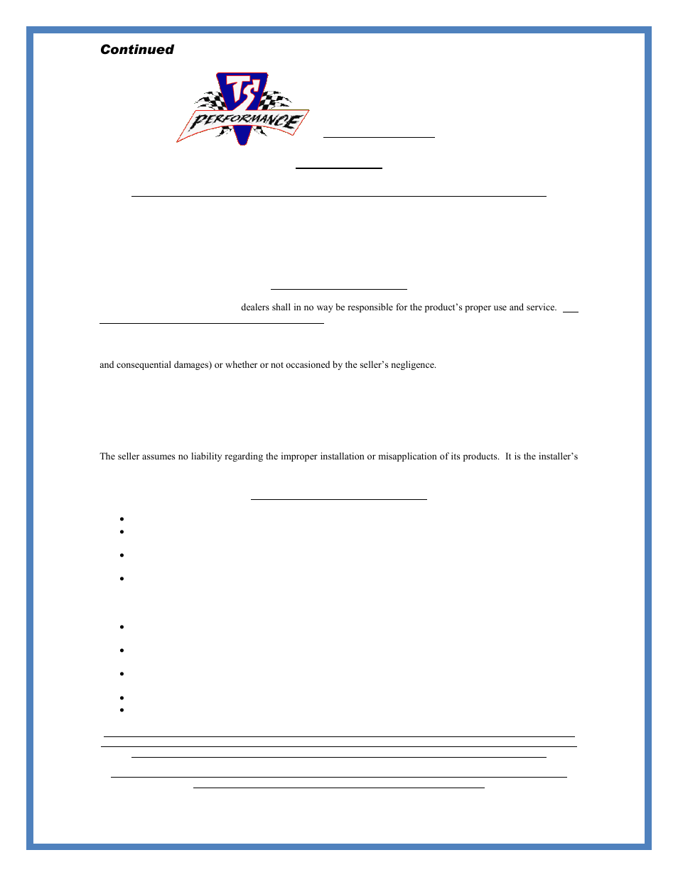 Continued, Disclaimer | TS Performance 2110102 User Manual | Page 3 / 4