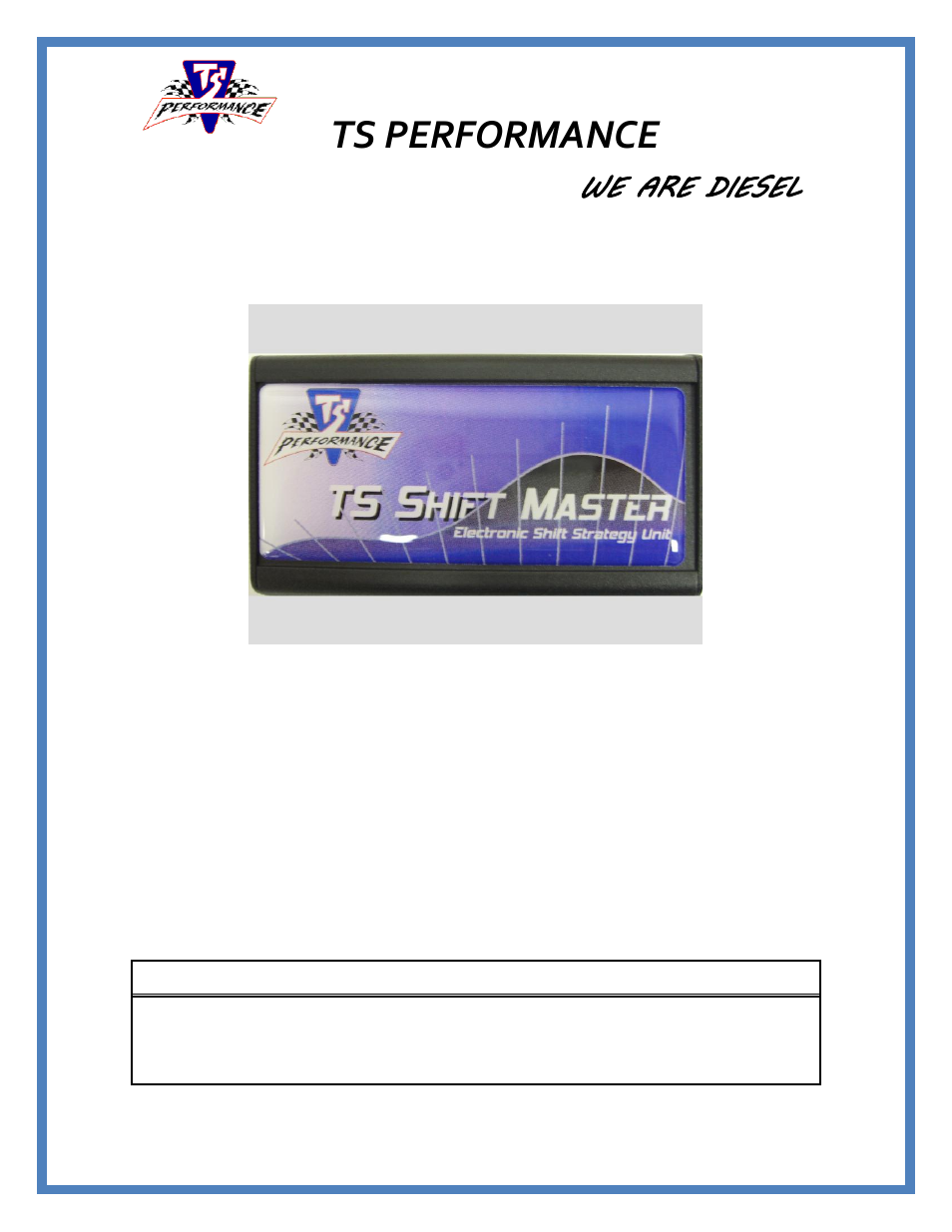 TS Performance 1200300 User Manual | 4 pages