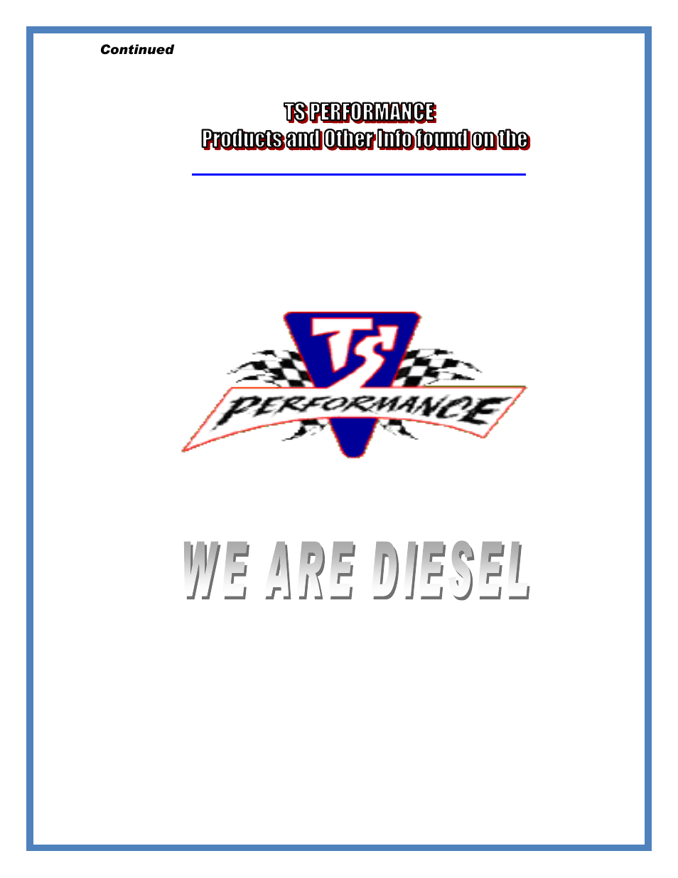 TS Performance 5130100 User Manual | Page 8 / 8