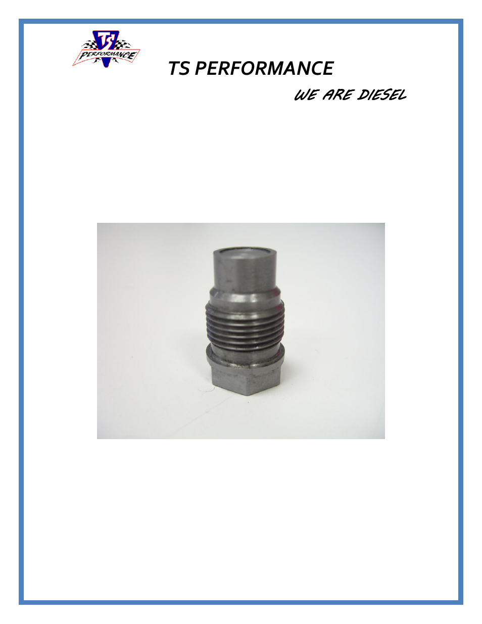 TS Performance Duramax Fuel Plug User Manual | 5 pages