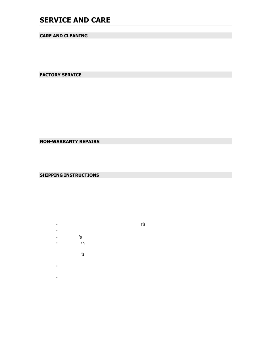 Service and care | Cary Audio Design SA-200.2 User Manual | Page 13 / 17