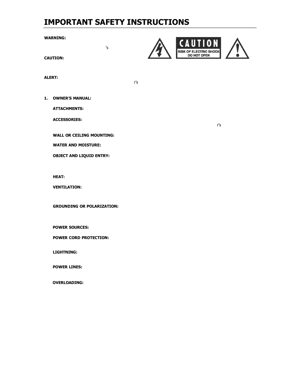 Important safety instructions | Cary Audio Design SA-200.2 User Manual | Page 3 / 17