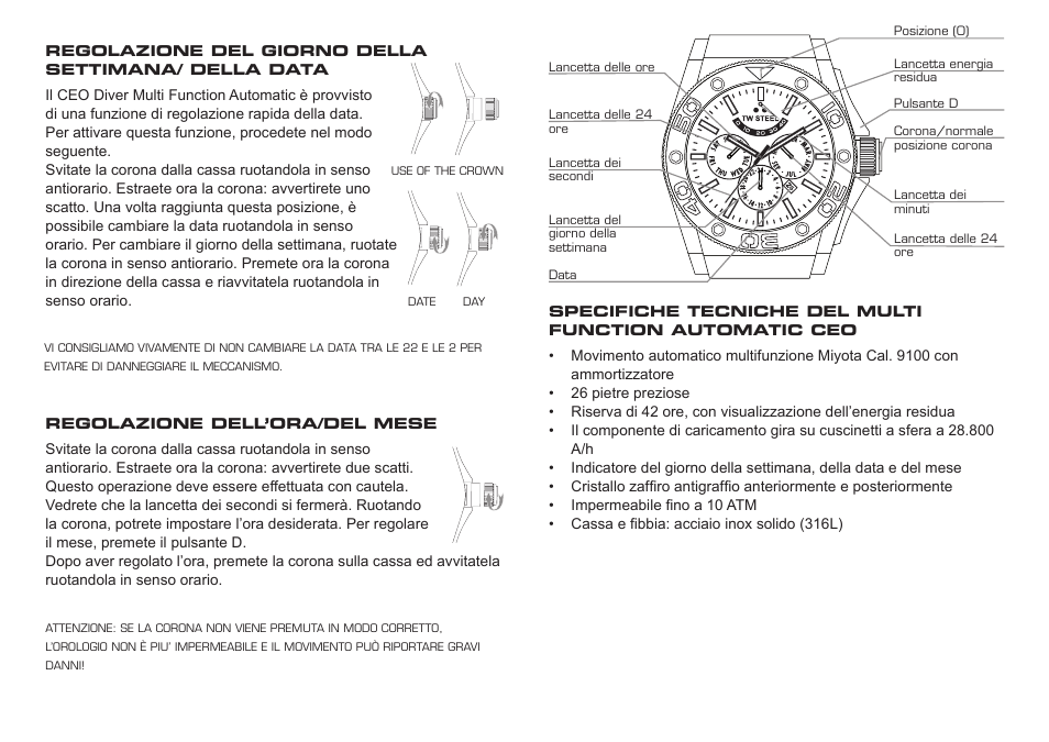 TW Steel CEO Diver Automatic User Manual | Page 15 / 17