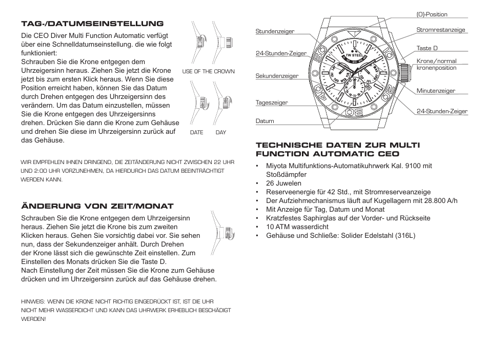 TW Steel CEO Diver Automatic User Manual | Page 7 / 17